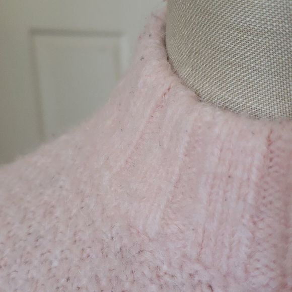 🔴 LOU & GREY Soft Cozy Chunky Knit Textured Sweater Pastel Pink - Picture 5 of 11